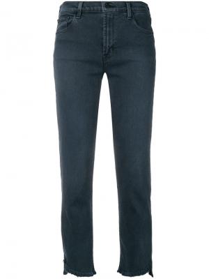 Укороченные зауженные брюки J Brand. Цвет: синий