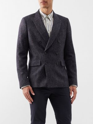 Твидовый двубортный пиджак из смесовой шерсти , синий Paul Smith