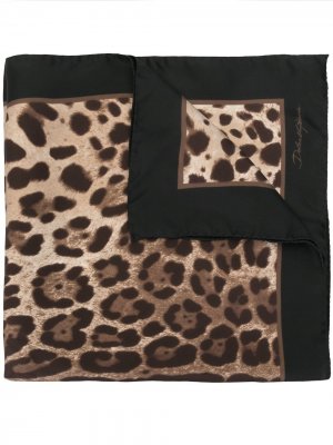 Платок с леопардовым принтом Dolce & Gabbana. Цвет: черный