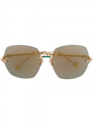 Oversized sunglasses Elie Saab. Цвет: золотистый