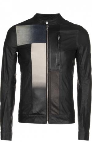 Куртка-бомбер кожаная Rick Owens. Цвет: черный