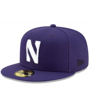 Мужская базовая шляпа с логотипом Northwestern Wildcats Primary Team фиолетового цвета 59FIFTY New Era