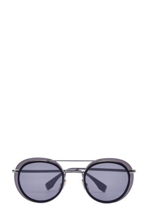 Очки в трехслойной оправе с двойным мостом FENDI (sunglasses). Цвет: черный