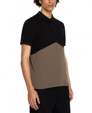 Мужская двухцветная рубашка-поло с коротким рукавом, черный Armani Exchange