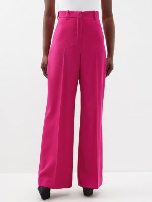 Широкие брюки из шерсти и габардина с высокой посадкой , розовый Nina Ricci