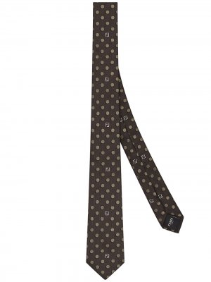 Жаккардовый галстук в горох Fendi. Цвет: зеленый