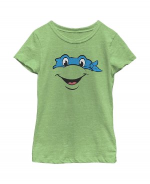 Детская футболка с изображением Черепашек Ниндзя для девочек и лицом Леонардо Nickelodeon