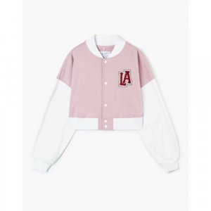 Бомбер , размер XXS/158-XL/170, белый, розовый Gloria Jeans. Цвет: белый/розовый