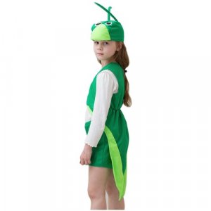 Карнавальный костюм Кузнечик, 3-5 лет, рост 104-116 см Бока. Цвет: зеленый