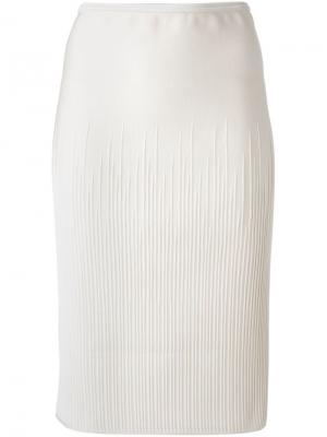 Классическая юбка-карандаш Maison Ullens. Цвет: белый