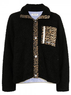 Куртка Moon с леопардовыми вставками Sandy Liang. Цвет: черный
