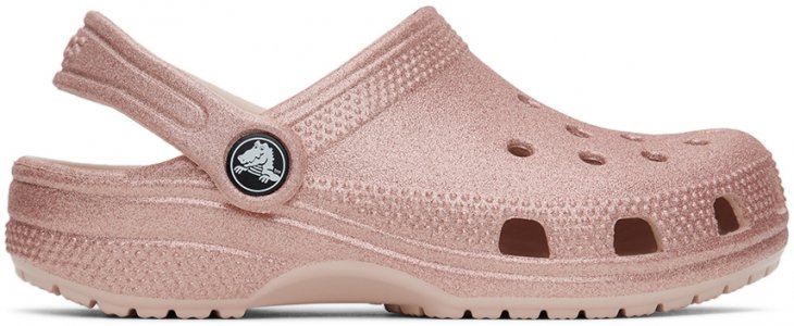 Классические блестящие сабо розового цвета Crocs