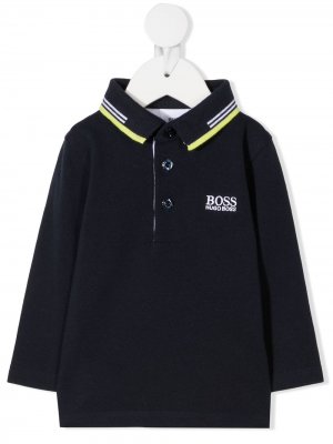 Рубашка поло с логотипом BOSS Kidswear. Цвет: синий