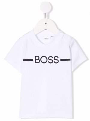 Logo-print cotton T-Shirt BOSS Kidswear. Цвет: белый