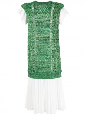 Многослойное платье Toga Pulla. Цвет: зеленый