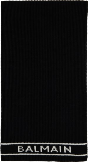 Черный шарф с логотипом Balmain