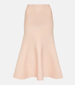 Расклешенная юбка миди с высокой посадкой, розовый Victoria Beckham