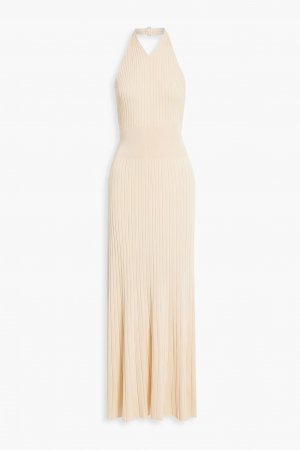Платье макси Devin в рубчик с вырезом халтер , крем A.L.C.