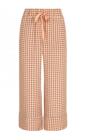 Укороченные шелковые брюки с пижамном стиле Bally. Цвет: розовый