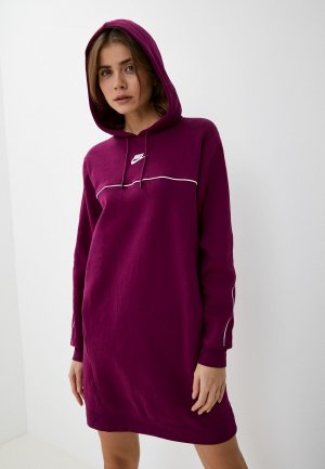 Платье Nike W NSW MLNM FLC DRESS. Цвет: фиолетовый