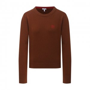 Шерстяной пуловер Loewe. Цвет: коричневый