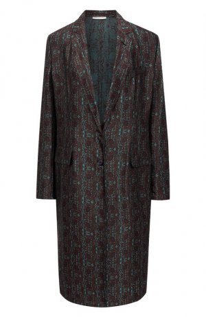 Пальто из вискозы и шелка Dries Van Noten. Цвет: зелёный