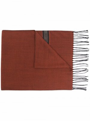 Embroidered-logo wool-silk scarf Corneliani. Цвет: оранжевый