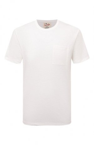 Льняная футболка MC2 Saint Barth. Цвет: белый