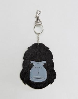 Брелок для ключей с кожаной обезьяной ASOS. Цвет: мульти