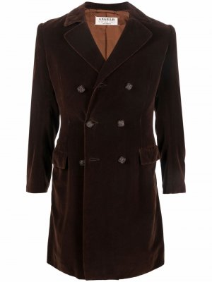 Бархатное двубортное пальто 1960-х годов A.N.G.E.L.O. Vintage Cult. Цвет: коричневый