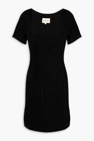 Платье мини Koos косой вязки из смесового шелка , черный Loulou Studio