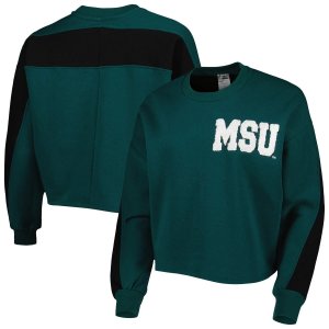 Женский зеленый пуловер Gameday Couture Michigan State Spartans Back To Reality с цветными блоками Unbranded
