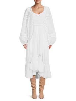 Платье миди Melia с люверсами , белый Isabel Marant Étoile