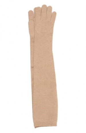 Перчатки из кашемира и вискозы Brunello Cucinelli. Цвет: бежевый
