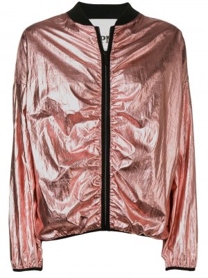 Куртка-бомбер с эффектом металлик 8pm. Цвет: розовый