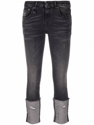 Укороченные джинсы с завышенной талией R13. Цвет: серый