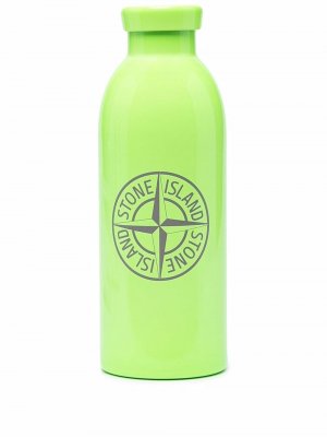 Бутылка для воды с логотипом Stone Island. Цвет: зеленый