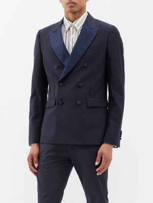 Двубортный костюмный пиджак из смесовой шерсти , синий Paul Smith