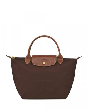 Маленькая нейлоновая сумка-тоут Le Pliage Original с верхней ручкой , цвет Brown Longchamp