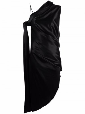 MarquesAlmeida шелковое платье асимметричного кроя Marques'Almeida. Цвет: черный