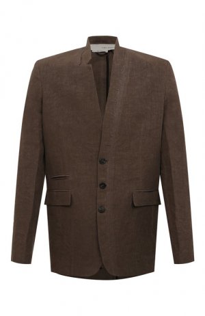 Льняной пиджак Isabel Benenato. Цвет: коричневый