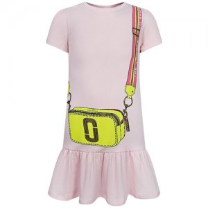 Платье светло-розовое с изображением сумки 94 см Little Marc Jacobs