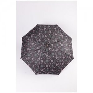 Зонт , полуавтомат, 3 сложения, купол 98 см., 8 спиц, чехол в комплекте, для женщин, черный Airton. Цвет: черный