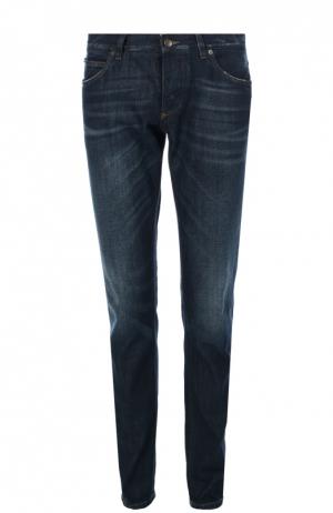 Зауженные джинсы с потертостями Dolce & Gabbana. Цвет: синий