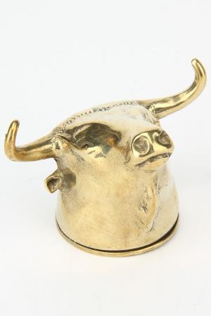 Открывашка Голова быка, 5х6 см Stilars. Цвет: золотой