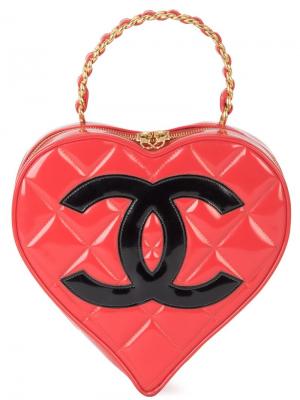 Чемоданчик для косметики в форме сердца Chanel Vintage. Цвет: красный