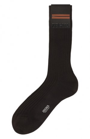Хлопковые носки Zegna. Цвет: коричневый