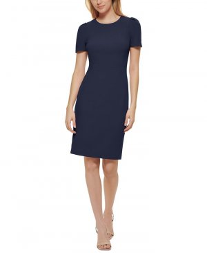 Женское платье-футляр с короткими рукавами , цвет Indigo Calvin Klein