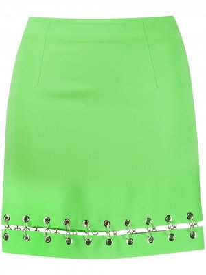 Декорированная юбка с разрезом IRENEISGOOD. Цвет: зеленый