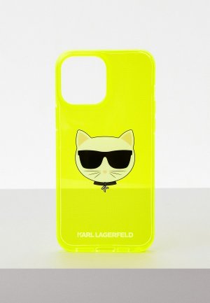 Чехол для iPhone Karl Lagerfeld 13 Pro Max, TPU FLUO Choupette Hard Transp Yellow. Цвет: желтый